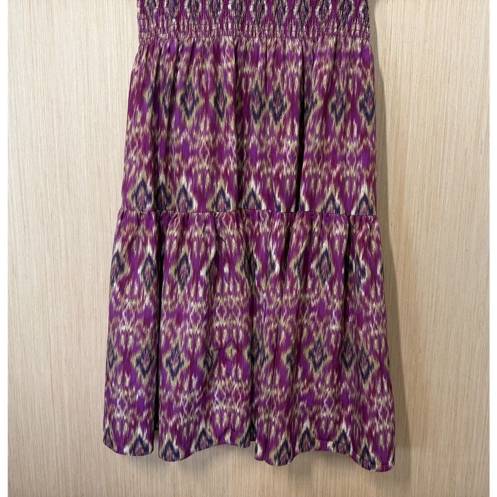 Lauren Ralph Lauren Ikat Blouson Smocked Tiered Midi Dress Size XL Sleeveless - Picture 4 of 12